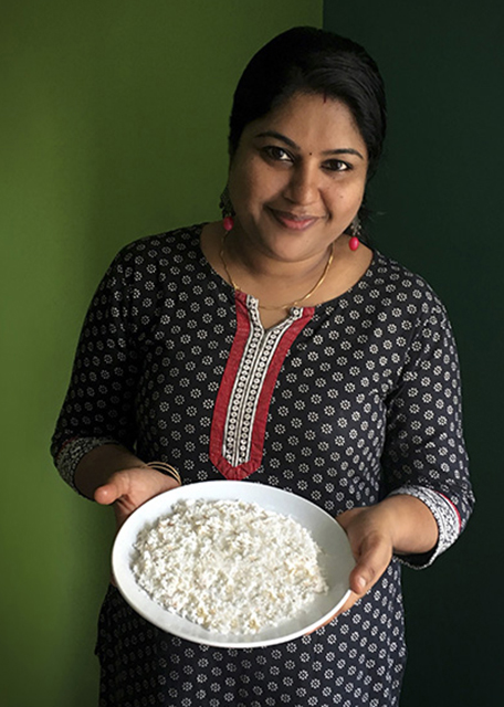 Aroma Deepa, bowl of rice, green, Casa Linda Restaurant, Kochi, Kochin, South India, India, Indian Cooking, Faces Places and Plates Blog, Karen Anderson, Pauli-Ann Carriere