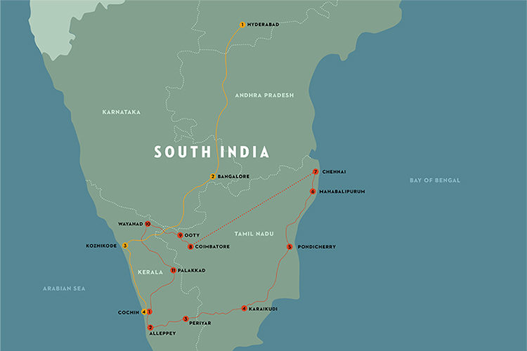 South India map, Kerala, Telangana, Tamil Nadu, Andhra Pradesh, Karnataka, South India, India, Faces Places and Plates blog