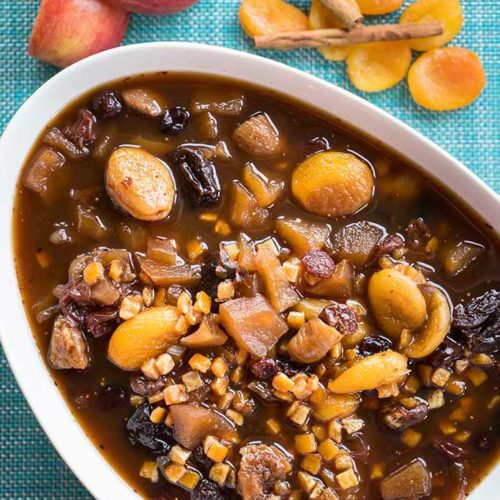 Fruit compote made with fresh apples and a variety of dried fruits. Recipe courtesy of The Bangala, Karaikudi.