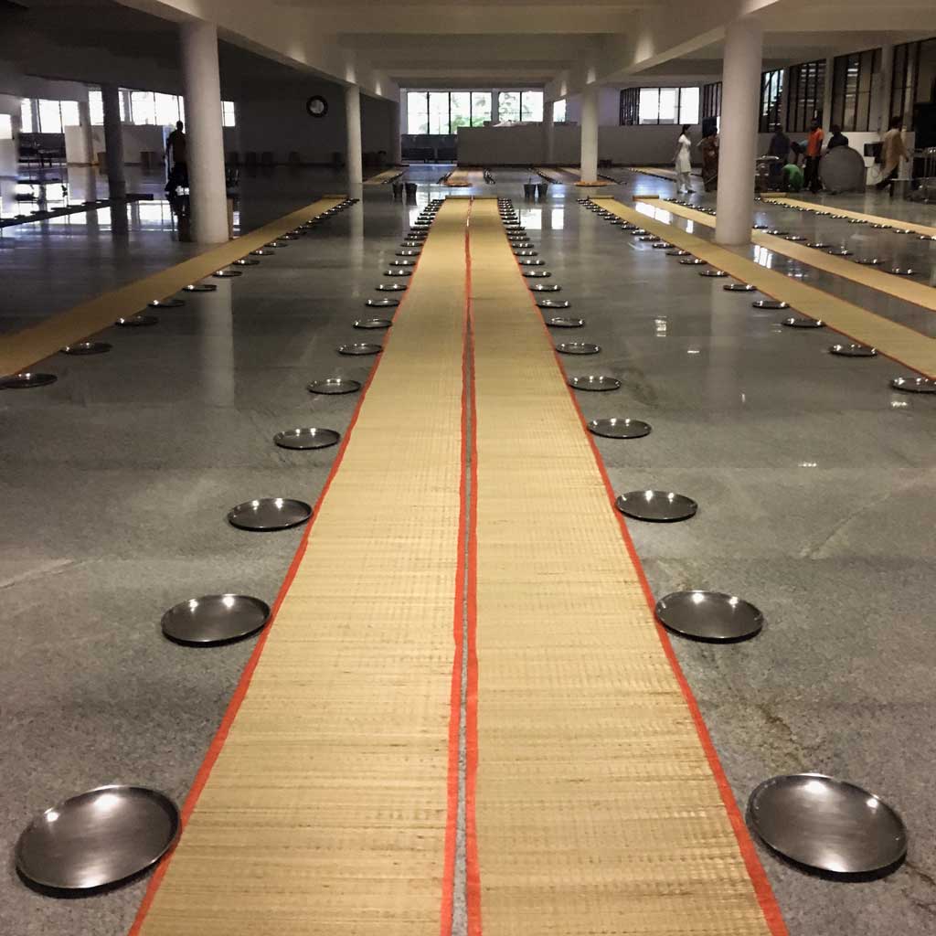 Dining Hall at Isha Yoga Center in Coimbatore, Tamil Nadu, India