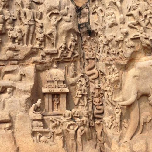 Descent of the Ganges stone carvings