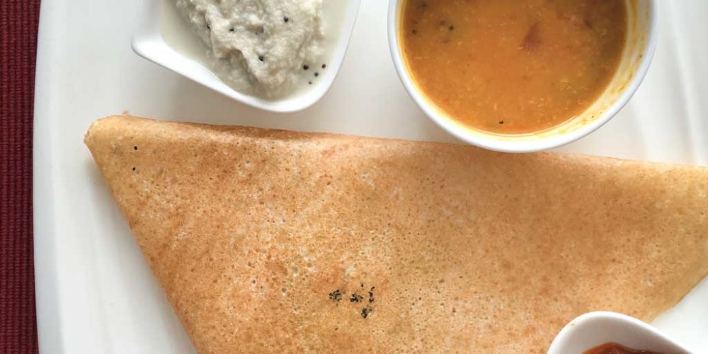 Dosa, a traditional South Indian breakfast