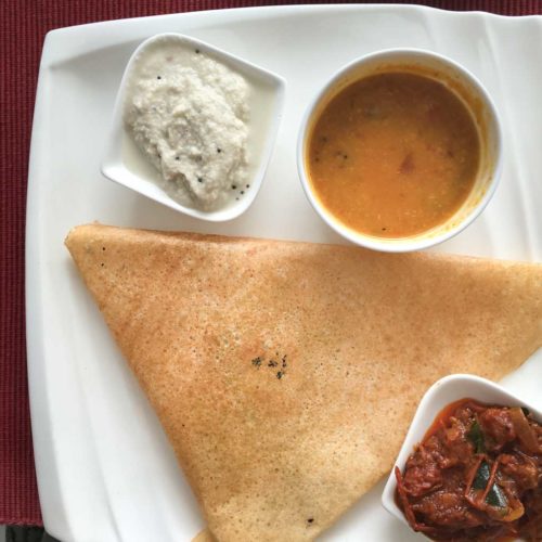 Dosa, a traditional South Indian breakfast