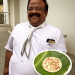 Chef Dhiraj ready to serve utappam.