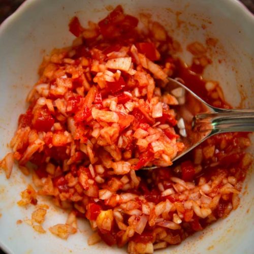 Anna Zacharria's tomato salad.