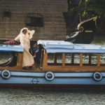 Nuns travel along the Keralan backwaters.