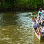 Local school transport, Chennamkary, Kerala Backwater.