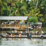 Transportation hub in the Kerala backwater.