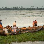 Dike repair, Kerala Backwaters.