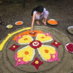 Building a mandala at Green Palms Homestay.