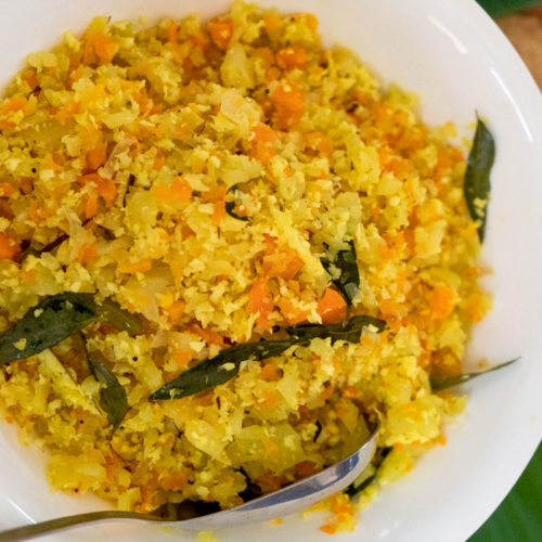 Mrs. Abraham's Cabbage and Carrot Thoran.