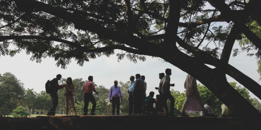 Onlookers at the Matrimandir in Auroville - City of Dawn