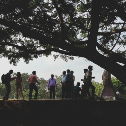 Onlookers at the Matrimandir in Auroville - City of Dawn