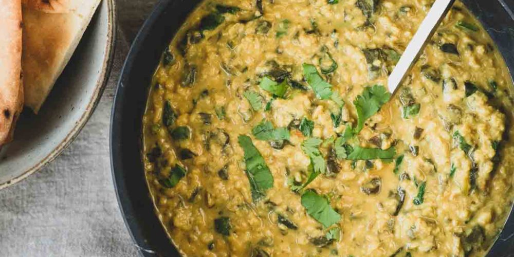 Moong Dal with Spinach, Fennel and Ginger