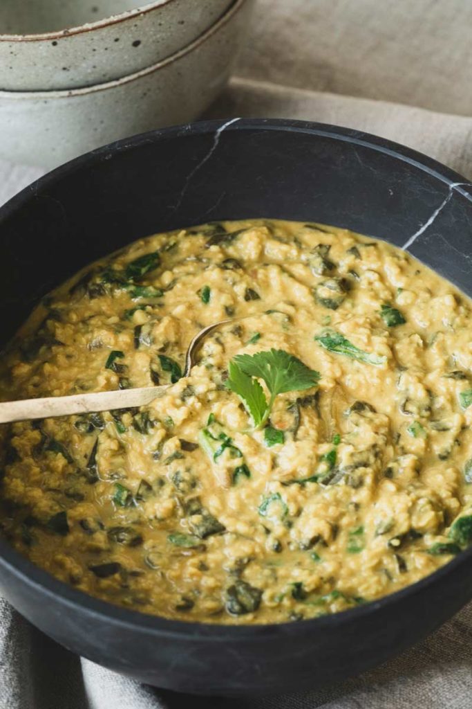 Moong Dal with Spinach, Fennel and Ginger