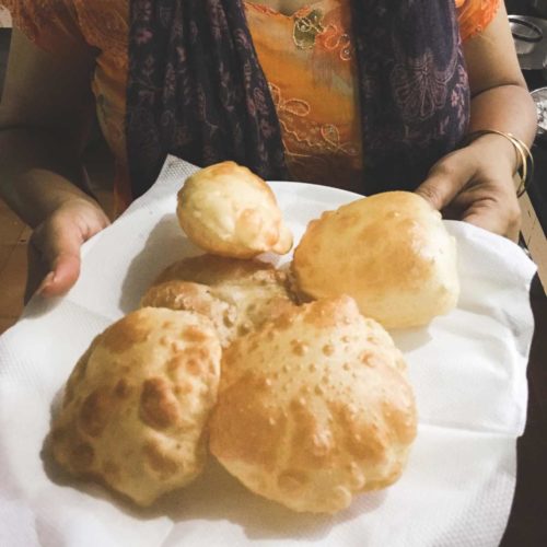 Puri – Deep-Fried Bread is a thin, round and flat, unleavened bread.