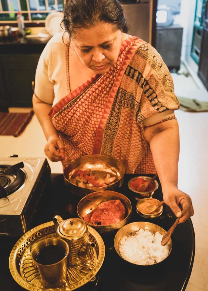 Abida Rasheed with mise en place for fish.