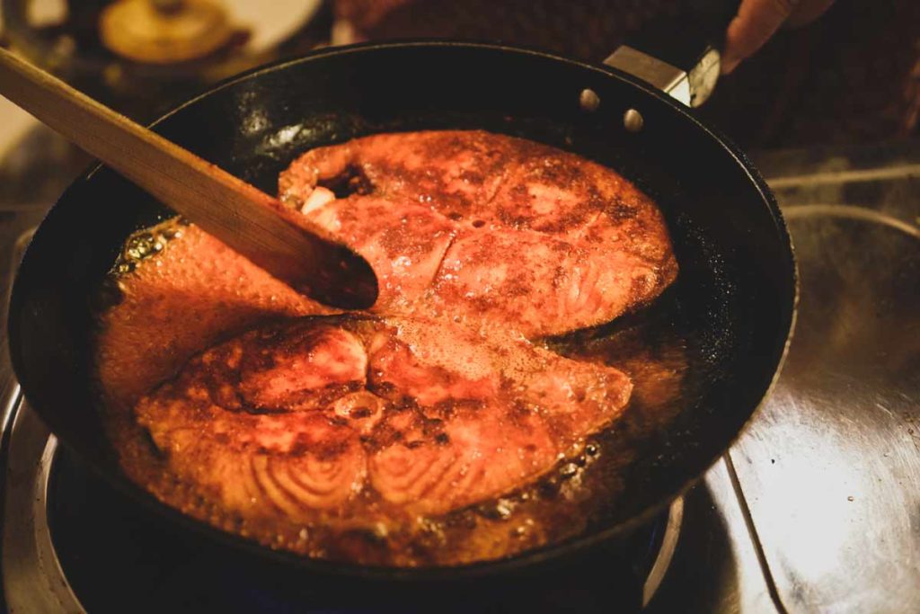 Kerala Fish Fry - Malabar style frying in pan.