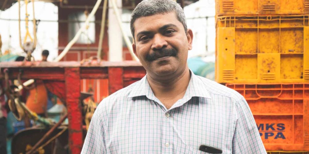 Chef Babu from the Taj Hotel Kozhikode at fish market.