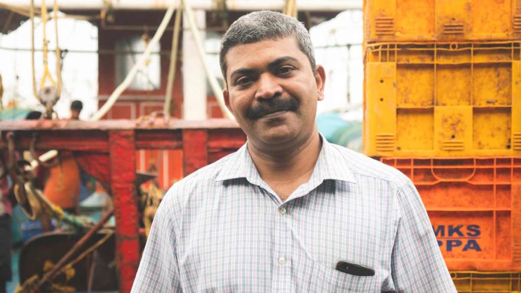 Chef Babu from the Taj Hotel Kozhikode at fish market.