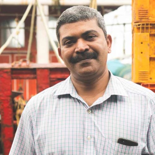 Chef Babu from the Taj Hotel Kozhikode at fish market.