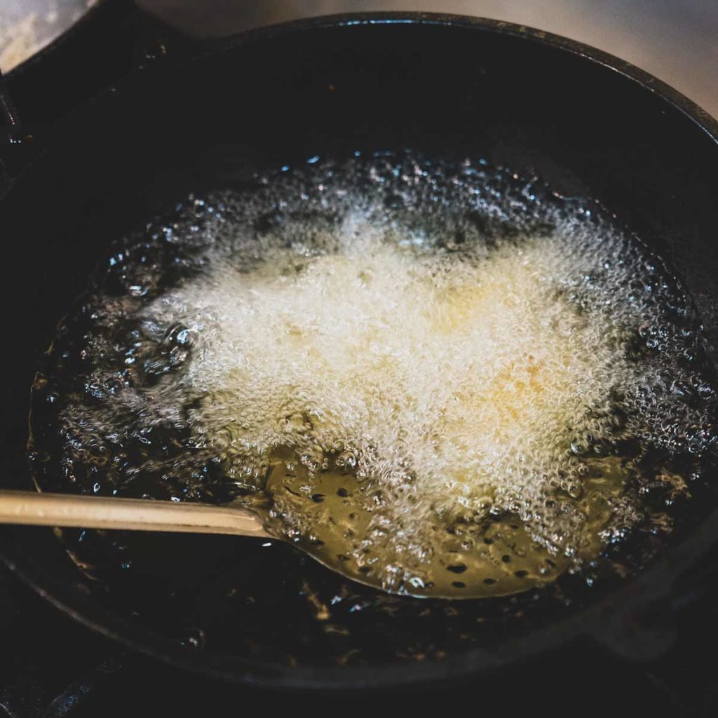 Unnakkai - Cotton Pods frying in oil.