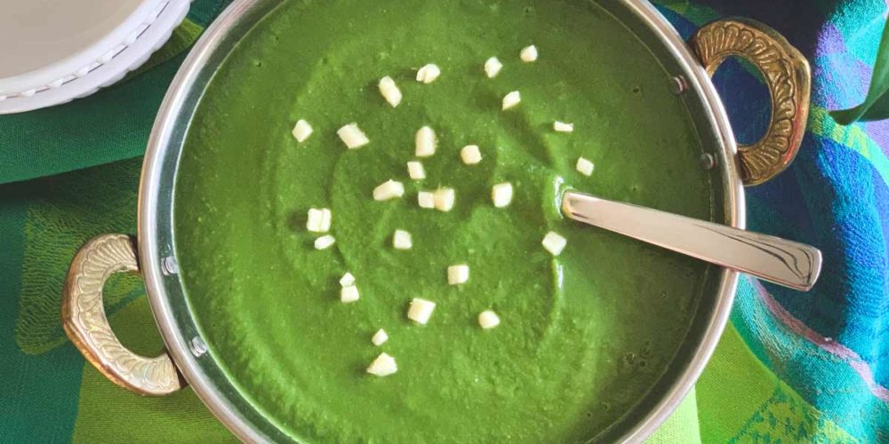 Bright Green Spinach and Moong Dal Soup