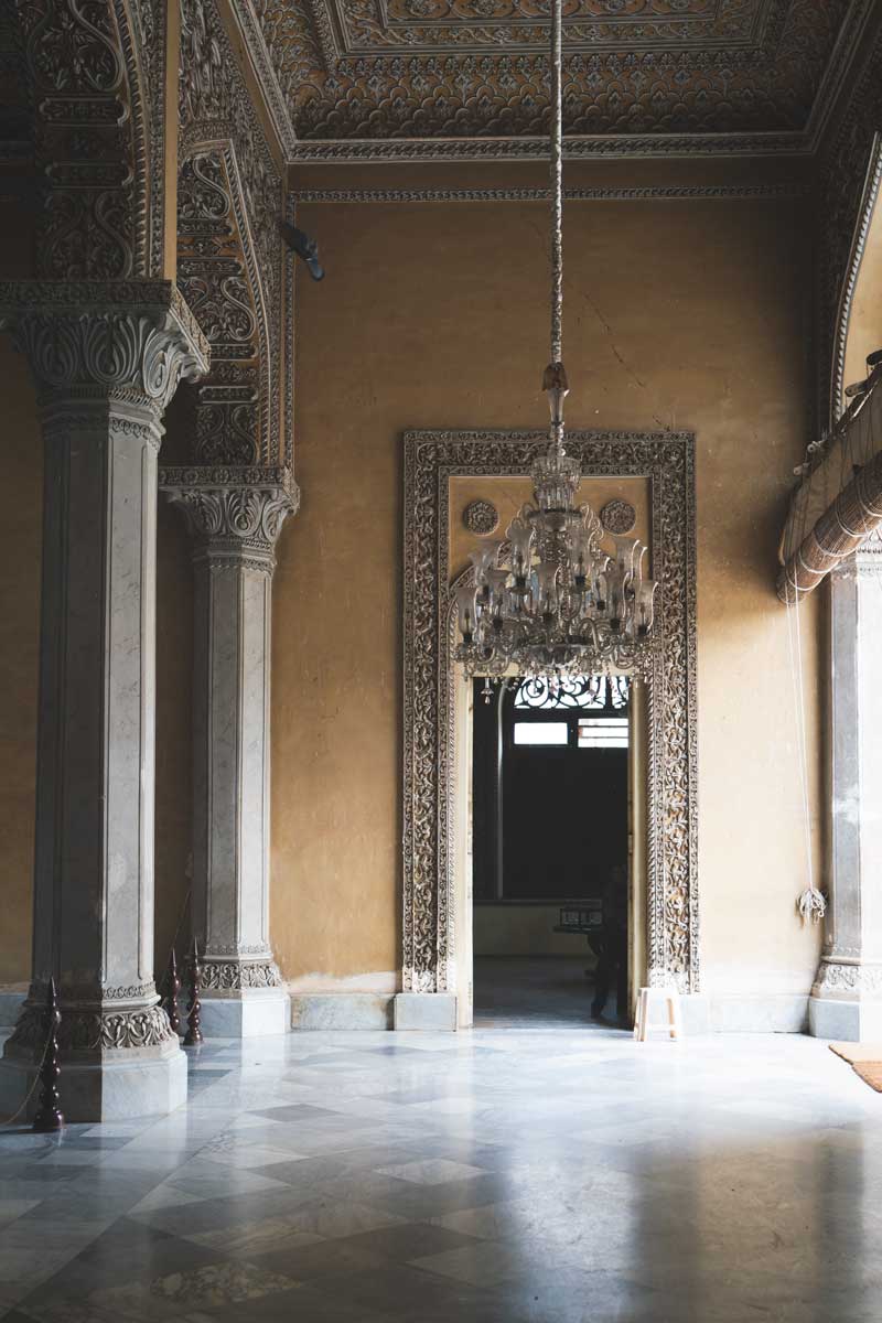 interior Chowmahalla Palace in Hyderabad