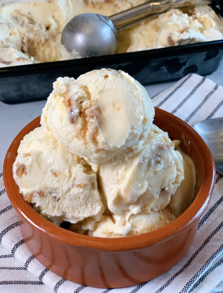 ice cream in a dish