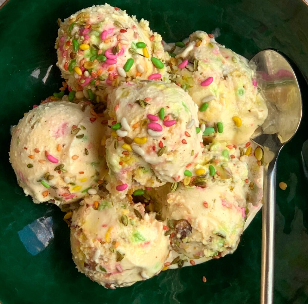 ice cream in a dish