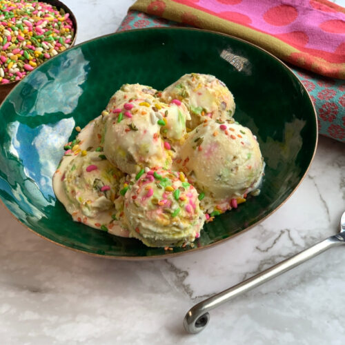 ice cream in a dish - Mukwas and Pista Kulfi