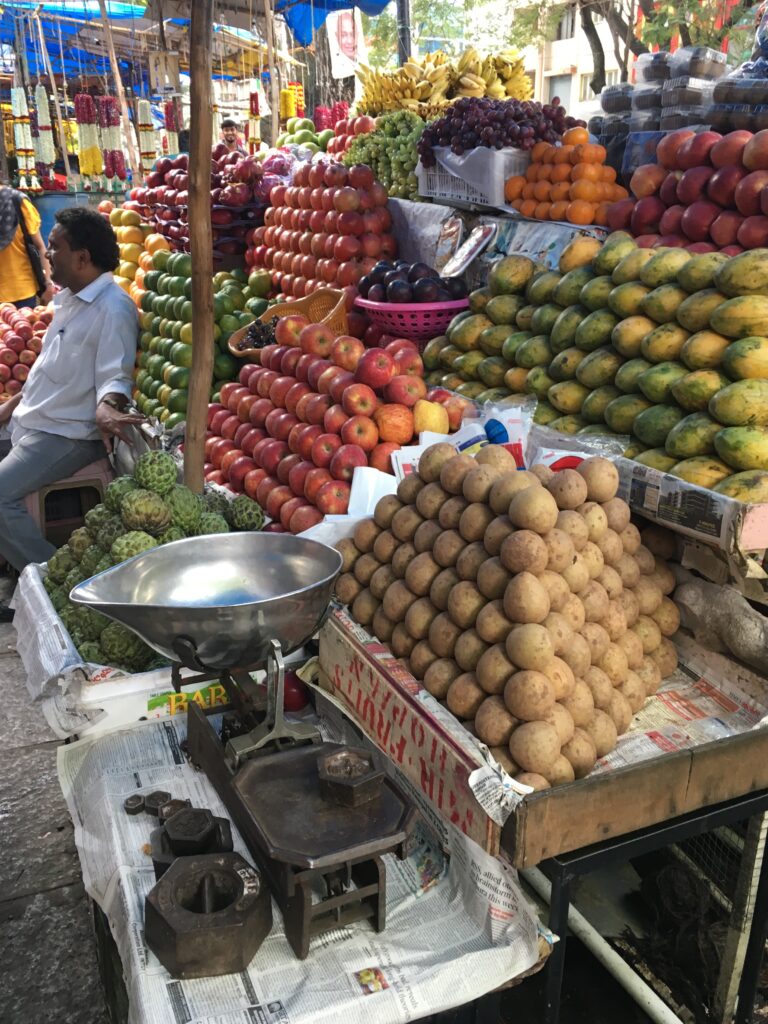 neatly piled produce