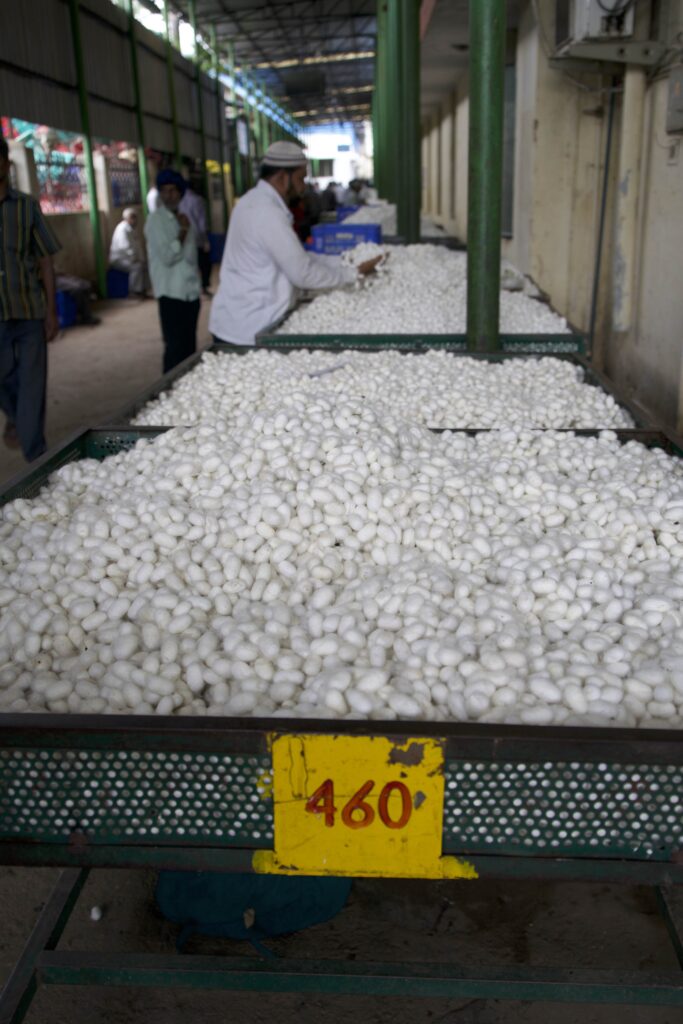 big bins filled with white balls